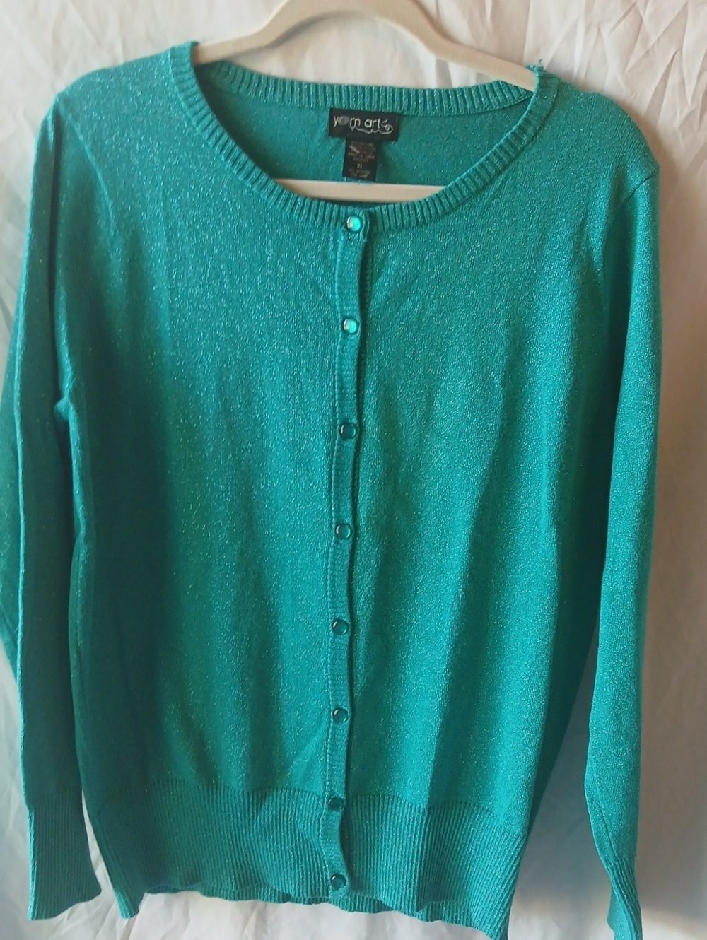Yarn Art Teal Button-Front Women's Sweater